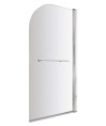 iBathUK Twella Luxury Bath Shower Glass Bathroom Screen with Towel Rail, Stylish Modern Bath Shower Screen, 800 x 1400 mm, Ch...