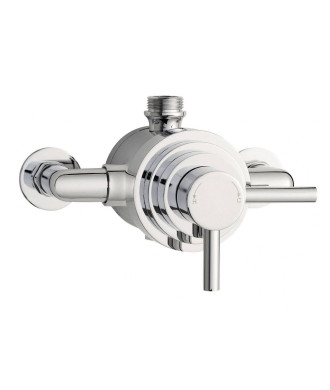 Hudson Reed Tec Dual Exposed Thermostatic Round Shower Valve with Lever Handles, Best Brass Build Exposed Shower Valve for Pr...