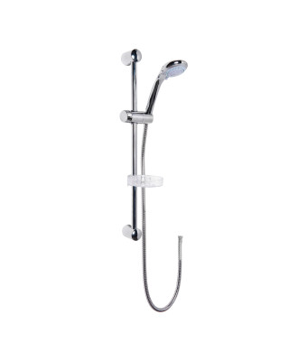 Nuie Modern 600mm High Shower Slider Rail Kit - Chrome