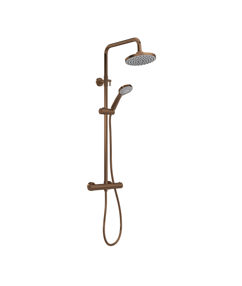 Nuie Round Thermostatic Bar Valve & Shower Kit with Dual Head, Modern Shower Accessory with High Pressure System & Anti-Scald...