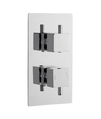 Nuie Dual Handle Minimalist Concealed Shower Valve With 2 Way Diverter - Chrome
