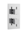 Nuie Dual Handle Minimalist Concealed Shower Valve With 2 Way Diverter - Chrome