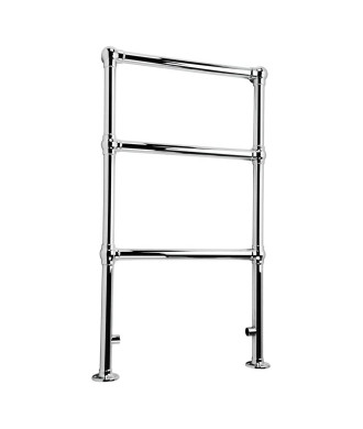 iBathUK Georgian Traditional Vertical Heated Towel Radiator Rail, Towel Warmer 3 Bar Floor Mounted , Designer Heated Towel Ra...