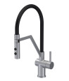 Nuie Ravi Mono Single Lever Brushed Nickel Finished Kitchen Sink Taps With Pop-Up Waste, Deck Mounted Swivel Spout Kitchen Ta...