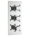 Hudson Reed Tec Crosshead Triple Thermostatic Shower Valve with Diverter and 3 Crosshead Handles, Best Brass Build Concealed ...