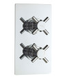 Hudson Reed Tec Crosshead Twin Thermostatic Shower Valve with Diverter and 2 Crosshead Handles, Best Brass Build Concealed Fi...