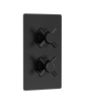 Hudson Reed Tec Crosshead Twin Thermostatic Shower Valve with Diverter and 2 Crosshead Handles, Best Brass Build Concealed Fi...