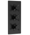 Hudson Reed Tec Crosshead Triple Thermostatic Shower Valve and 3 Crosshead Handles, Best Brass Build Concealed Fit Bathroom S...
