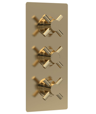 Hudson Reed Tec Crosshead Triple Thermostatic Shower Valve with Diverter and 3 Crosshead Handles, Best Brass Build Concealed ...