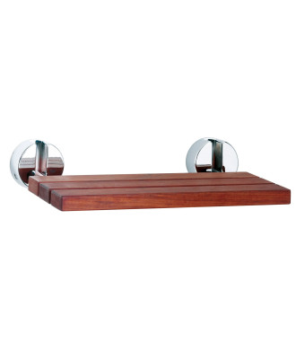 Hudson Reed Shower Seat for Elderly & Disabled, Wall Mounted Folding Wooden Seat for Walk-In Showers, Modern and Space-Saving...
