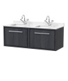 Hudson Reed Lille Wall Hung Vanity Unit, Double Marble Basin Top, Soft Close Drawers, Luxury and Durable Bathroom Vanity Unit...