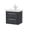 Hudson Reed Lille Wall Hung Vanity Unit with 1TH Basin, 2 Drawer Bathroom Vanity Unit, Durable Bathroom Furniture, Sink Vanit...