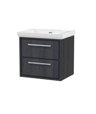Hudson Reed Lille Wall Hung Vanity Unit with 2 Drawers and Basin, Durable Bathroom Furniture, Modern Sink Vanity Unit for Sty...