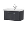 Hudson Reed Lille Wall Hung Vanity Unit with Basin, Compact Sink Vanity Unit for Modern Bathrooms, Single Drawer Bathroom Van...