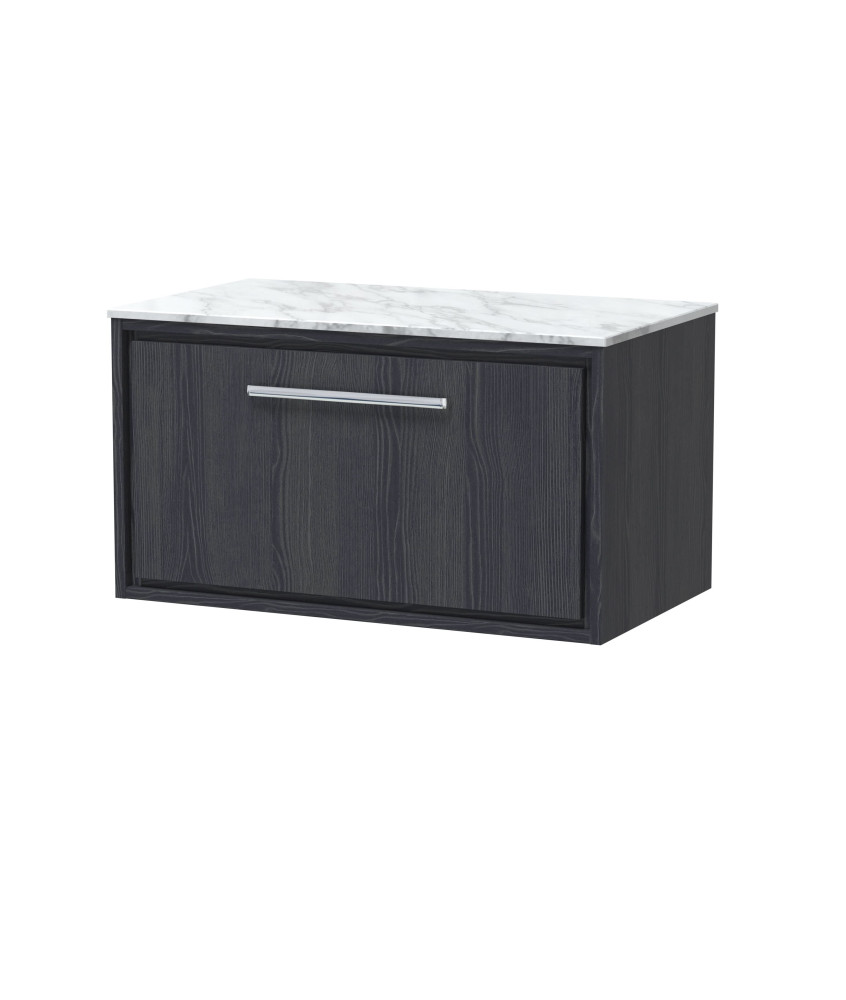 Hudson Reed Lille Countertop Vanity Unit with Marble Worktop, Durable Bathroom Furniture, Single Drawer Luxury Vanity Unit fo...