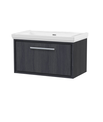 Hudson Reed Lille Wall Hung Vanity Unit with Basin, Durable Bathroom Furniture, Compact Sink Vanity Unit for Modern Bathroom ...