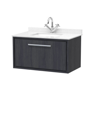 Hudson Reed Lille Wall Hung Vanity Unit with Marble Worktop and Basin, Durable Bathroom Furniture, Luxury Sink Vanity Unit fo...