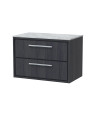 Hudson Reed Lille Countertop Vanity Unit with Marble Worktop, Durable Bathroom Furniture, Luxury Double Drawer Modern Vanity ...