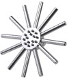 iBathUK Orbis Star Fixed Rainfall Brass Shower Head Easy Clean Swivel Joint, Modern Bathroom Accessories, Chrome, 8 Inch