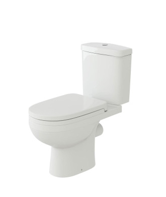 Modern White Close Coupled Toilet with Cistern Soft Close Seat Bathroom WC (SLK630)