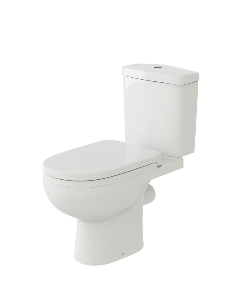 Modern White Close Coupled Toilet with Cistern Soft Close Seat Bathroom WC (SLK630)