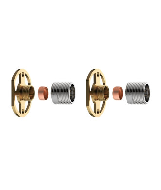 iBathUK Firmex Pair of Wall Mounting Bar Shower Valve Easy Fix Brackets Kit, Bar Shower Valve