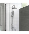 iBathUK Elevex 2 Way Shower Riser Rail Kit with Fixed Head, Handset & Diverter - Chrome