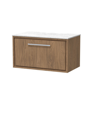 Hudson Reed Lille Countertop Basin Unit, Durable Bathroom Furniture, Marble Top Vanity Unit with Drawer, Modern Luxury Vanity...