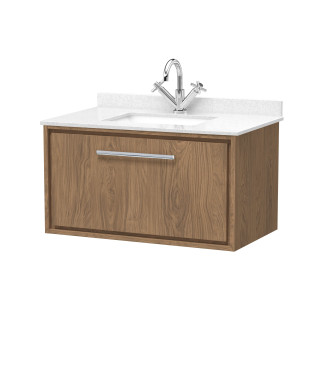 Hudson Reed Lille Wall Hung Vanity Unit with Basin, Durable Bathroom Furniture, Modern Sink Vanity Unit for Contemporary Bath...