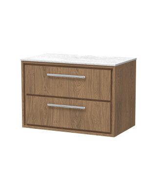 Hudson Reed Lille Countertop Basin Unit, Marble Top Vanity Unit with Drawers, Durable Bathroom Furniture, Modern Luxury Vanit...