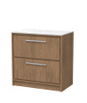 Hudson Reed Lille Countertop Basin Unit, Marble Top Floor Standing Vanity Unit with Drawers, Modern Bathroom Cabinet in Antiq...