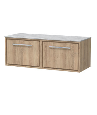 Hudson Reed Lille Wall Hung Countertop Vanity Unit, Durable Bathroom Furniture, Marble Top Luxury Vanity Unit with Drawers fo...