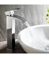 iBathUK Zylar Tall Counter Top Basin Mixer Tap Bathroom Sink Chrome Faucet, Elegant Basin Mixer for Modern Vessel Basins