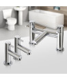 iBathUK Delta Pair of Hot and Cold Basin Sink Mixer Taps with Bath Filler Chrome Tap Set, Classic Bathroom Basin Mixer Taps f...