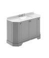 Old London Floor Standing Vanity Unit with Basin, 4 Door Angled Design, White Marble Top, 3 Tap Hole, Traditional Bathroom Si...