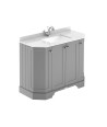Old London Floor Standing Vanity Unit with Basin with 4 Door Angled Design, 1 Tap Hole, White Marble Top, Bathroom Sink Vanit...