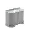 Old London Floor Standing 4 Door Angled Vanity Unit with Grey Marble Basin, Sink Vanity Unit with 3 Tap Holes, Traditional Ba...