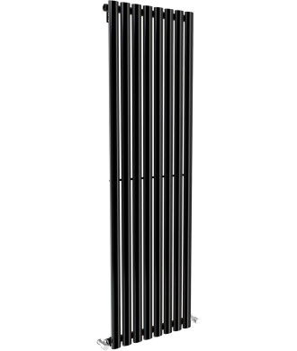 iBathUK Strata Vertical Column Radiator, Oval Single Panel with 8 Columns, Tall Designer Radiator for Stylish UK Interiors, 1...