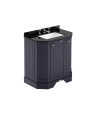 Old London Floor Standing Vanity Unit, 3 Door Angled Cabinet with Black Marble Top & 3 Tap Hole Basin, Traditional Sink Vanit...