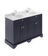 Old London Floor Standing Vanity Unit with Grey Marble Double Basin, 4 Door Sink Vanity Unit in Bathroom, Traditional Bathroo...