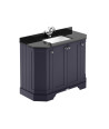 Old London Floor Standing 4 Door Angled Vanity Unit with 1 Tap Hole Black Marble Basin Top, Durable Traditional Sink Vanity U...