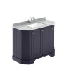 Old London Floor Standing 4 Door Angled Vanity Unit with 1 Tap Hole Grey Marble Top, Traditional Bathroom Vanity Unit with Ba...