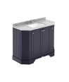 Old London Floor Standing Vanity Unit with Basin, 4 Door Angled Design, 3 Tap Hole Grey Marble Top, Sink Vanity Unit for Trad...