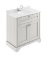 Old London Floor Standing Vanity Unit with 1 Tap Hole White Marble Top, Traditional Sink Vanity Unit for Bathroom, Soft Close...