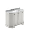 Old London Floor Standing 4 Door Angled Vanity Unit with Grey Marble 3 Tap Hole Basin, Sink Vanity Unit for Traditional Bathr...