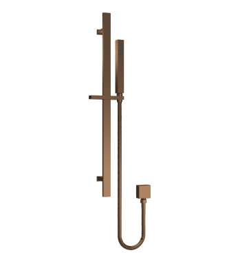 Nuie Sheer Rectangular Slider Rail Kit, Modern Shower Slide Rail Kit with Handset, Brushed Bronze