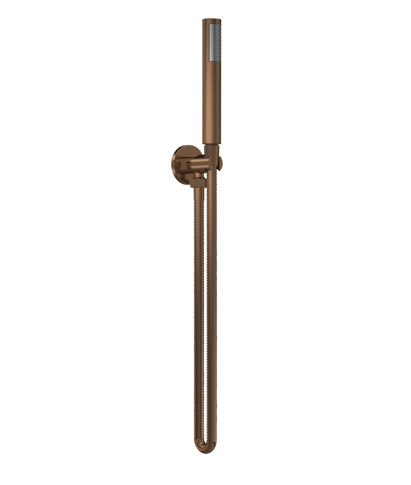 Nuie Round Outlet Elbow, Parking Bracket & Kit, Stylish Shower Accessories for Modern Bathrooms, Brushed Bronze