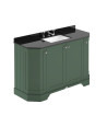 Old London Floor Standing Vanity Unit with Basin 3 Tap Hole with Black Marble Top, Durable 4 Door Angled Vanity Unit for Clas...