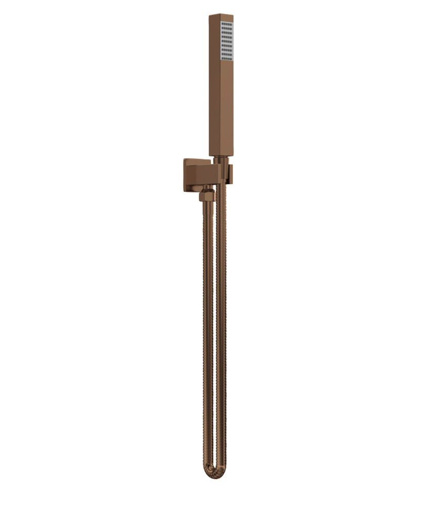 Nuie Square Outlet Elbow, Parking Bracket & Kit, Stylish Shower Accessories for Modern Bathrooms, Brushed Bronze