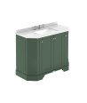 Old London Floor Standing Vanity Unit with Basin 3 Tap Hole and White Marble Top, Durable Angled 4 Door Traditional Bathroom ...